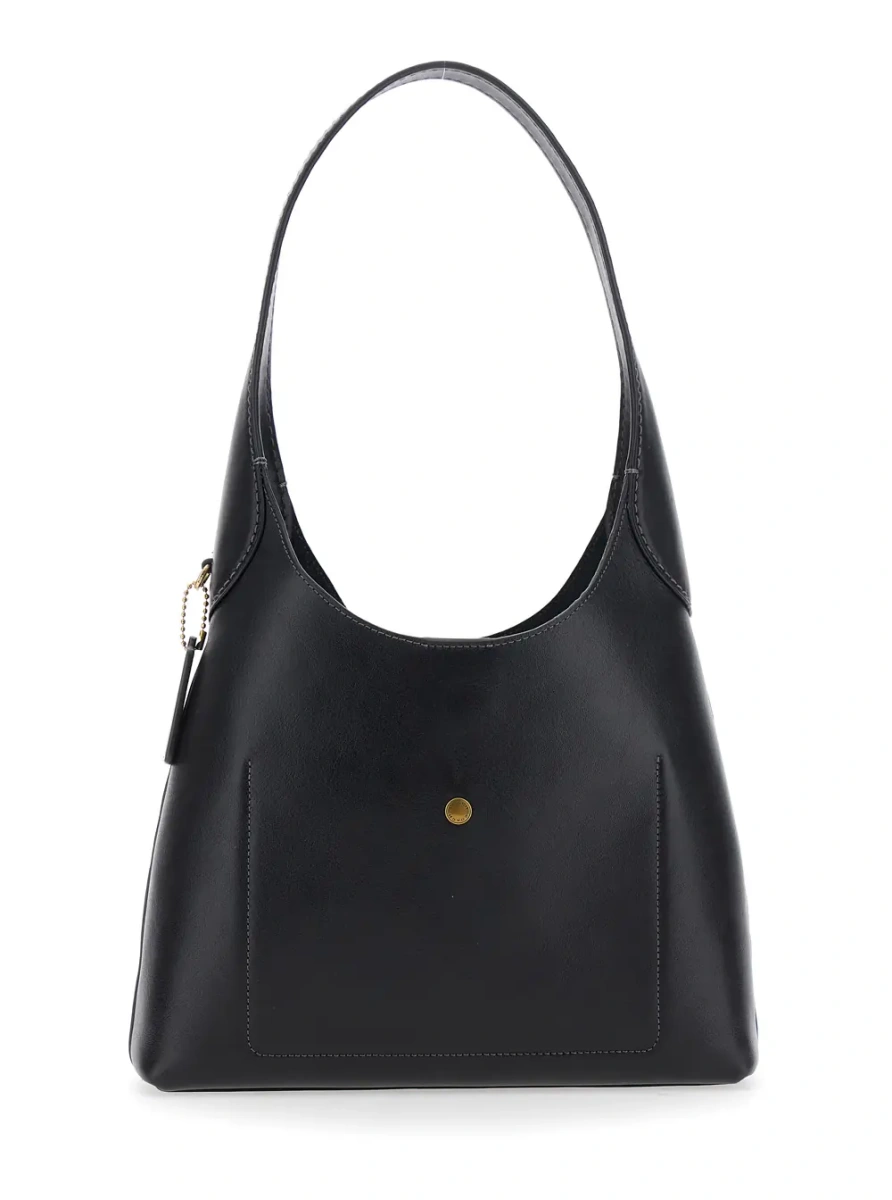 Geanta de umar Shoulder Bag 'Brooklyn Piccola' with logo lettering on the front in Black Leather for Women - Img 2
