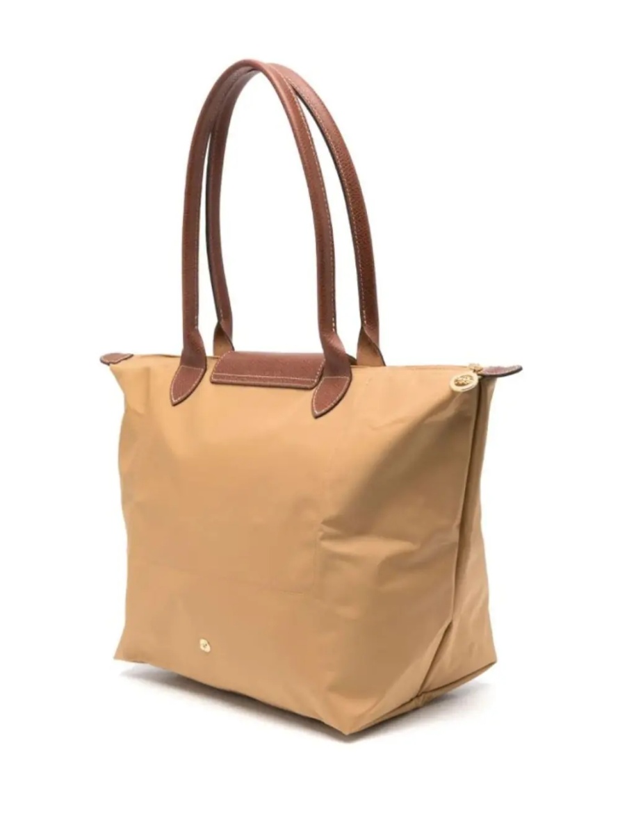Geanta de umar Shoulder Bag with Button Closure in Beige Leather for Women - Img 2