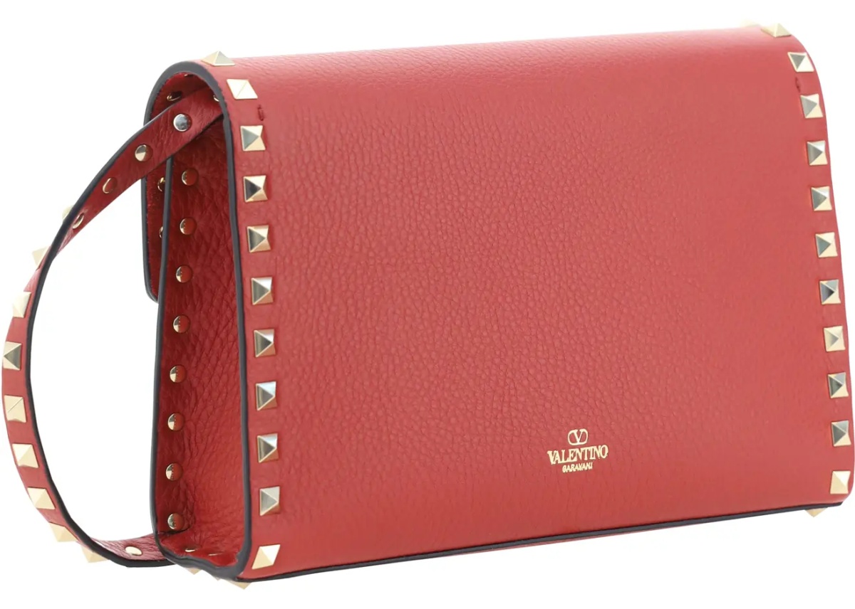 Geanta de umar Small Rockstud grained calfskin Shoulder Bag - Img 3