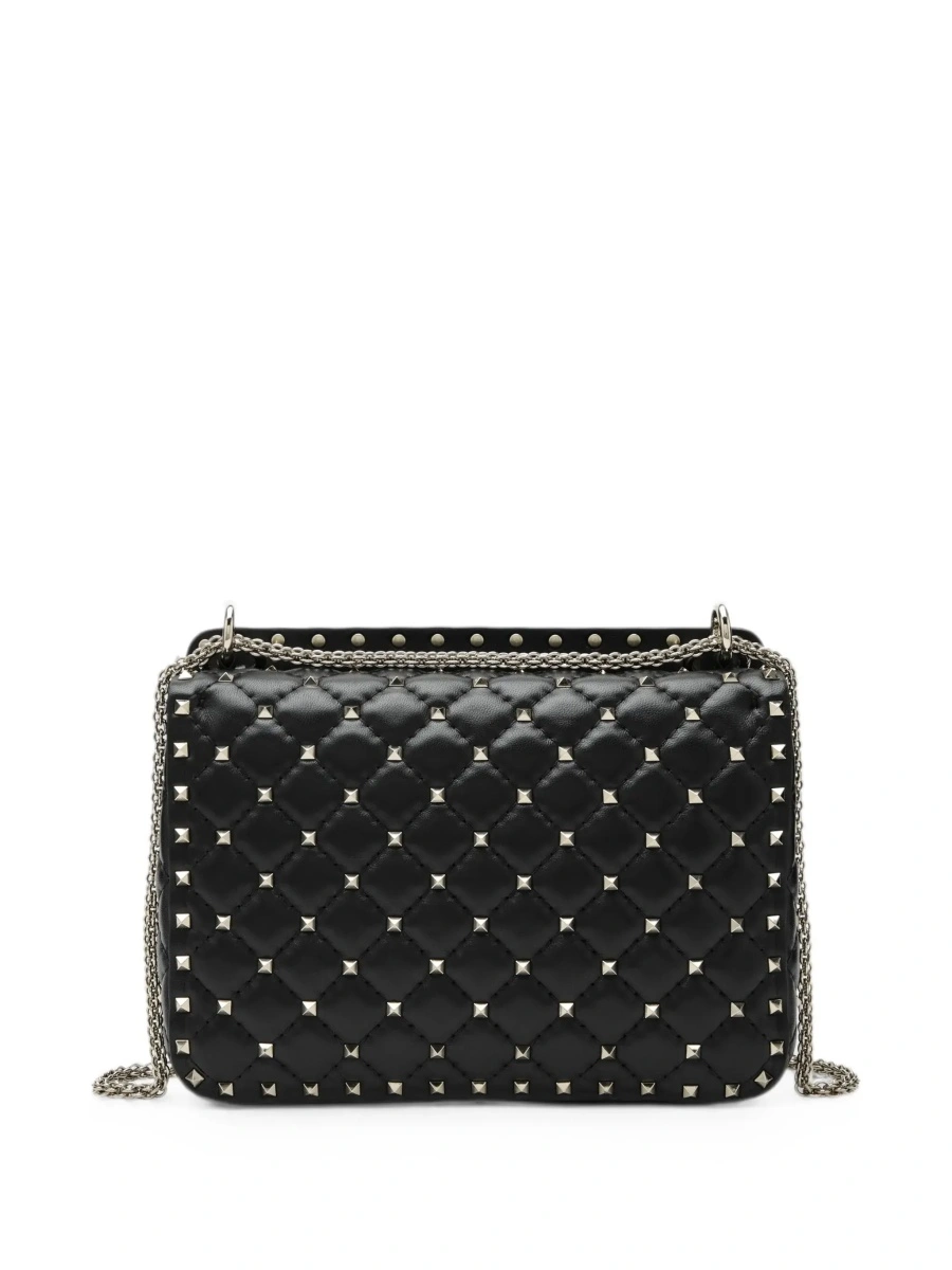 Geanta de umar 'Spike Medium' black Crossbody bag with all-over applied Rockstud in leather for women - Img 4