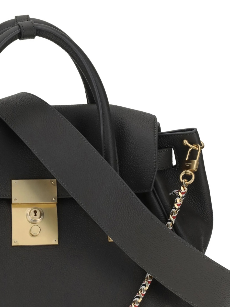 Geanta de umar Thom Browne neagra din piele - Img 5