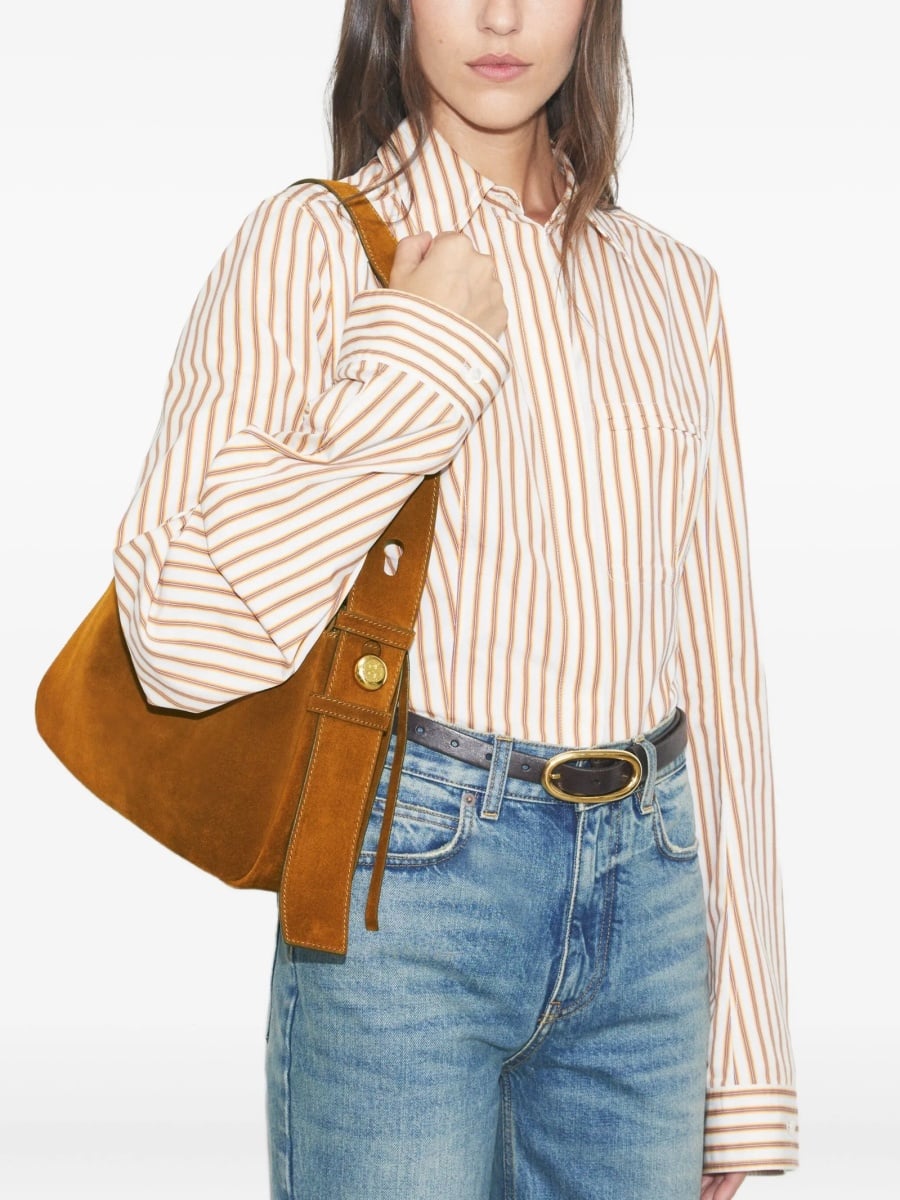 Geanta de umar Tory Burch maro din piele intoarsa - Img 2