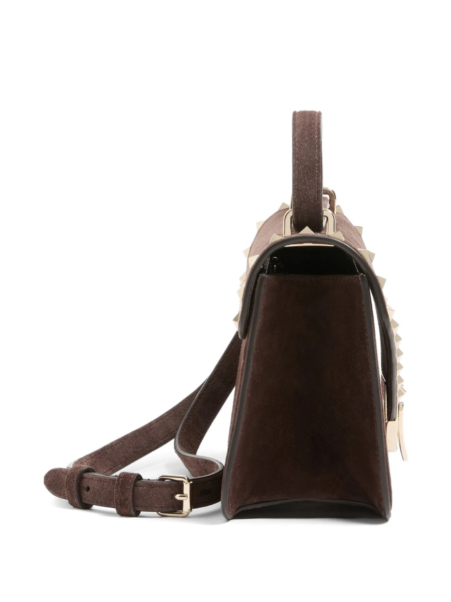 Geanta de umar Valentino Garavani Rockstud maro din piele intoarsa - Img 4