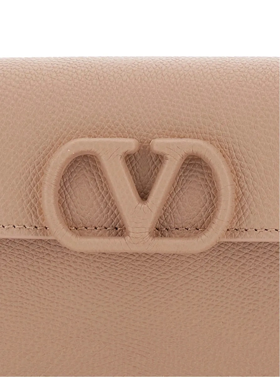 Geanta mini Valentino Garavani 'VLogo' roz din piele - Img 3