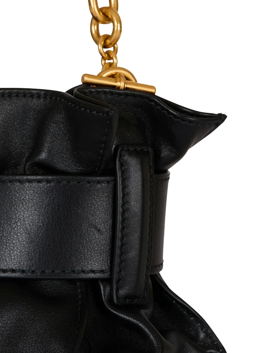 Geanta plic Balmain neagra din piele - Img 3