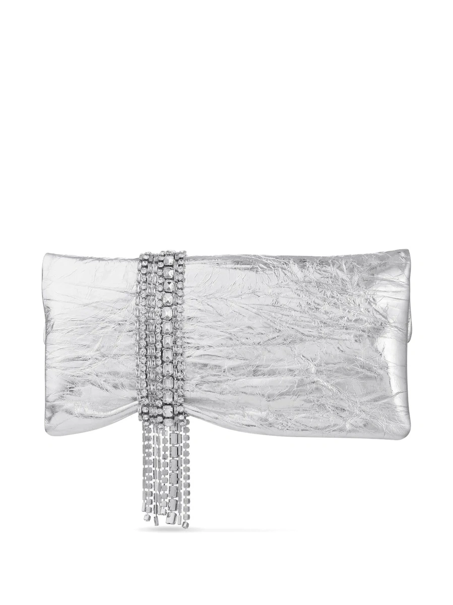 Geanta plic Jimmy Choo argintie din piele - Img 5