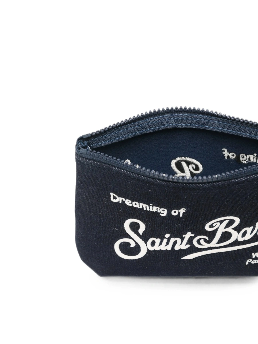Geanta plic Mc2 Saint Barth albastra din polyester si bumbac - Img 4