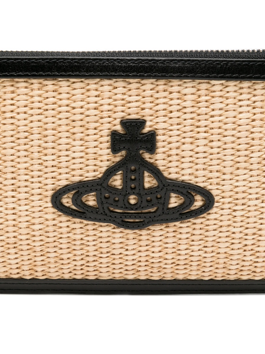 Geanta plic Vivienne Westwood neutra din paie si piele - Img 4