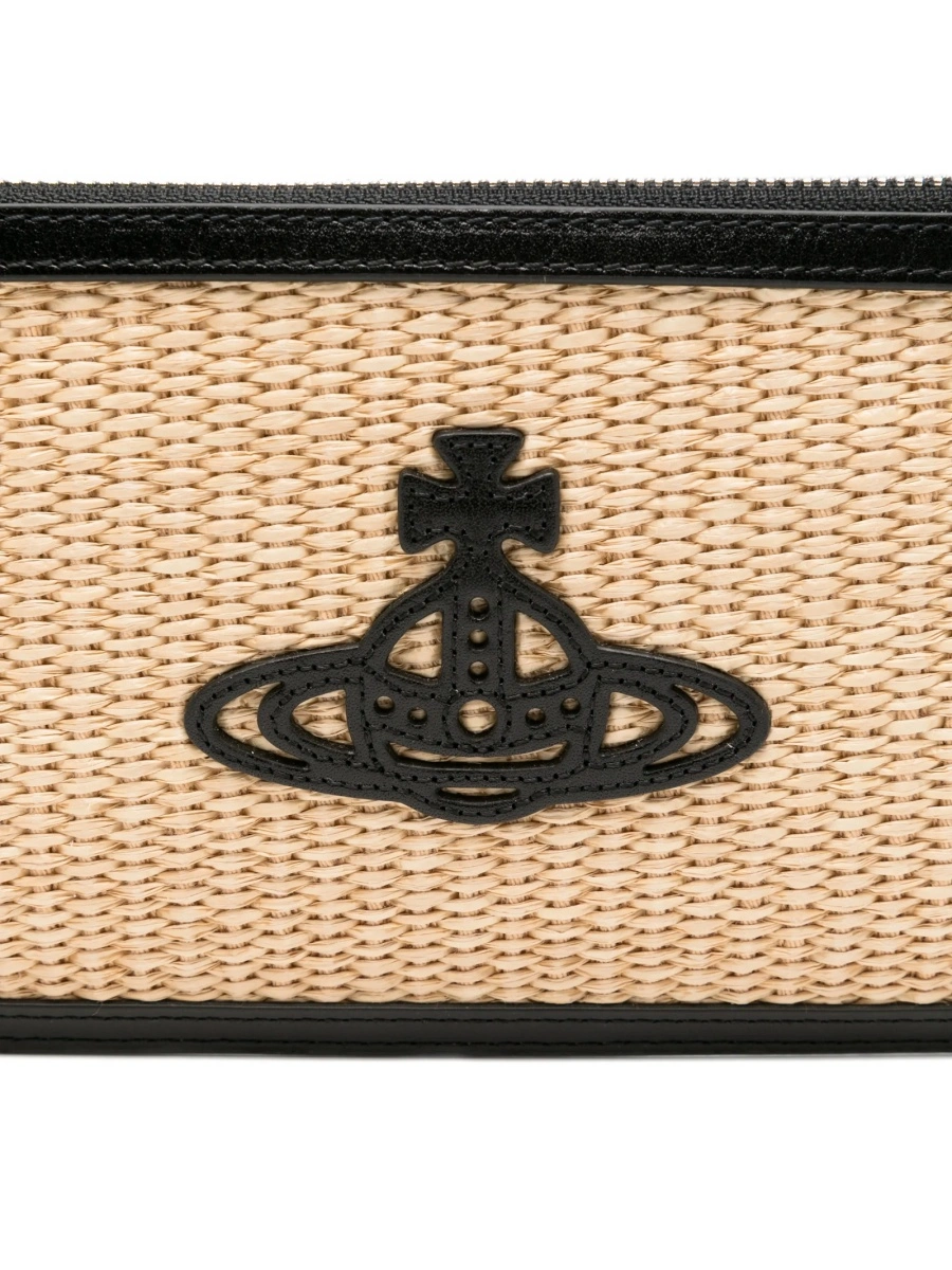 Geanta plic Vivienne Westwood neutra din paie si piele - Img 4