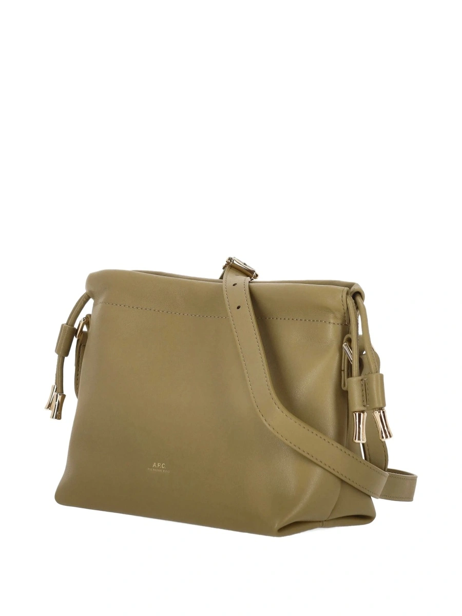 Geanta tip postas A.P.C. verde din poliuretan si polyester - Img 3