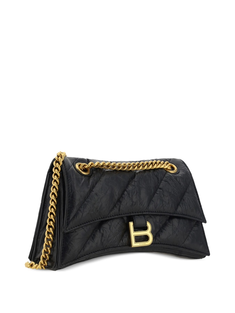 Geanta tip postas Balenciaga Hourglass neagra din piele - Img 3