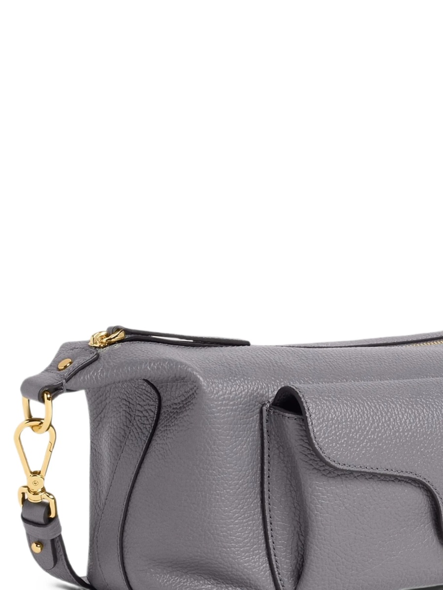 Geanta tip postas Coccinelle gri din piele - Img 4