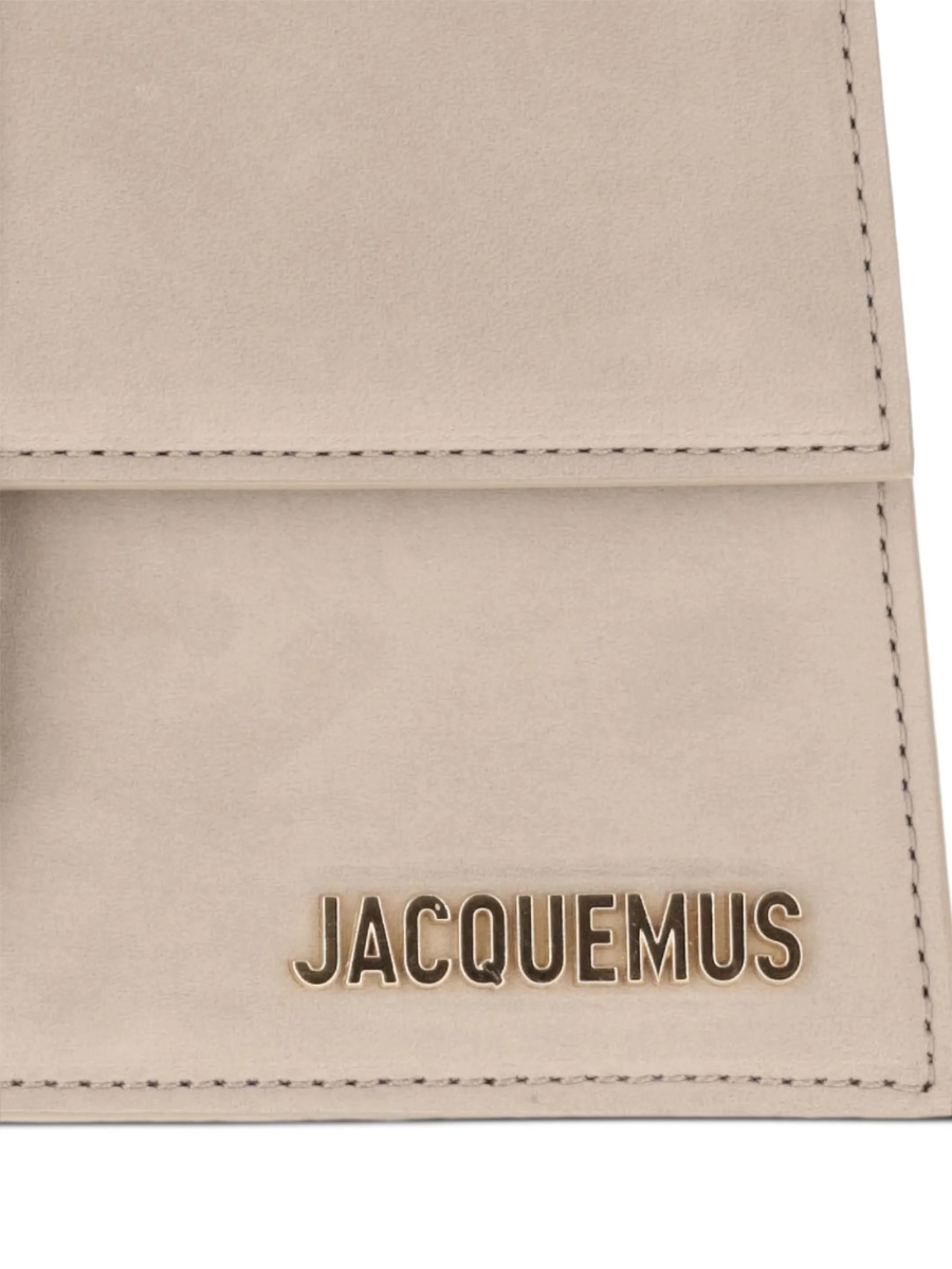 Geanta tip postas JACQUEMUS Bambino neutra din piele intoarsa - Img 4