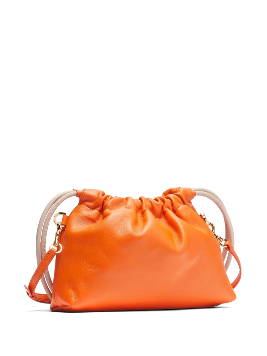 Geanta tip postas N°21 portocalie din piele nubuck - Img 2