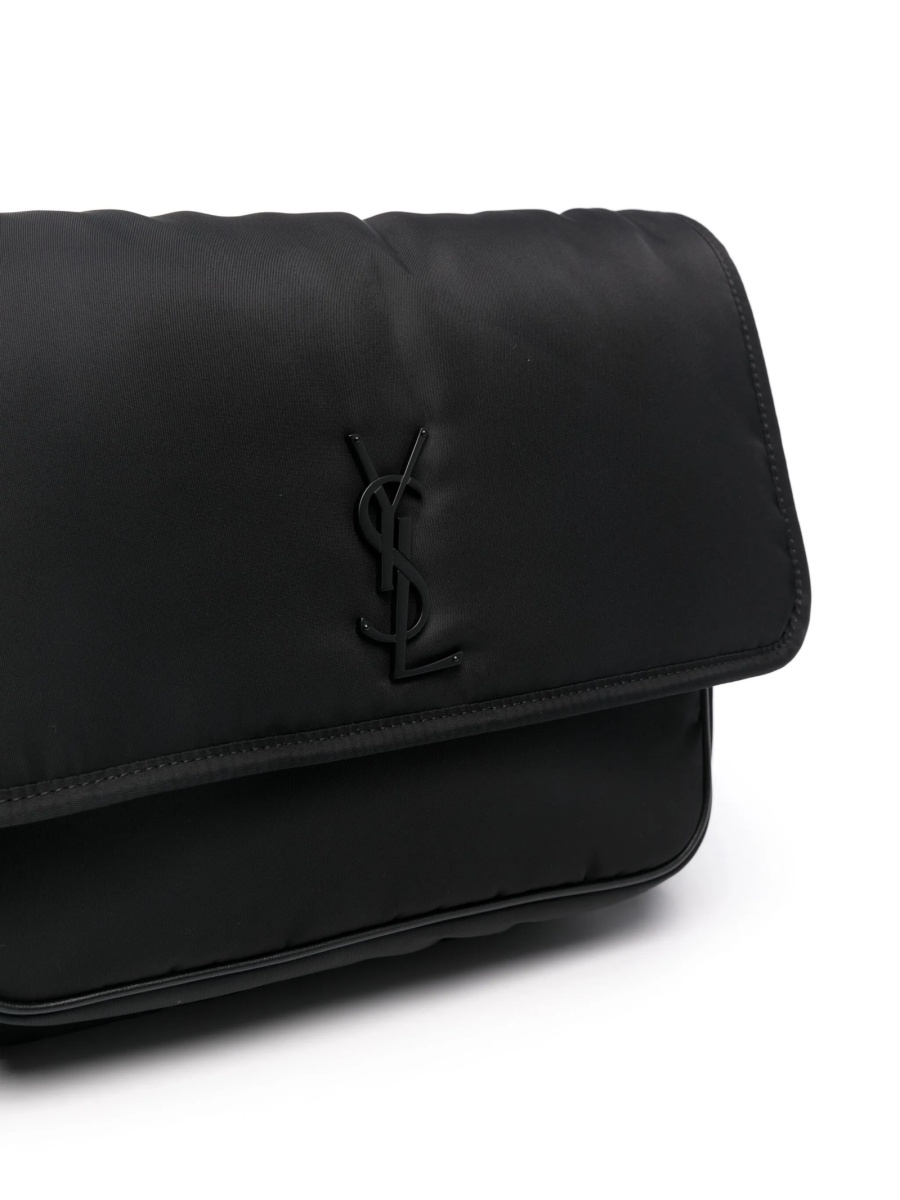 Geanta tip postas Saint Laurent neagra din nylon si piele - Img 4