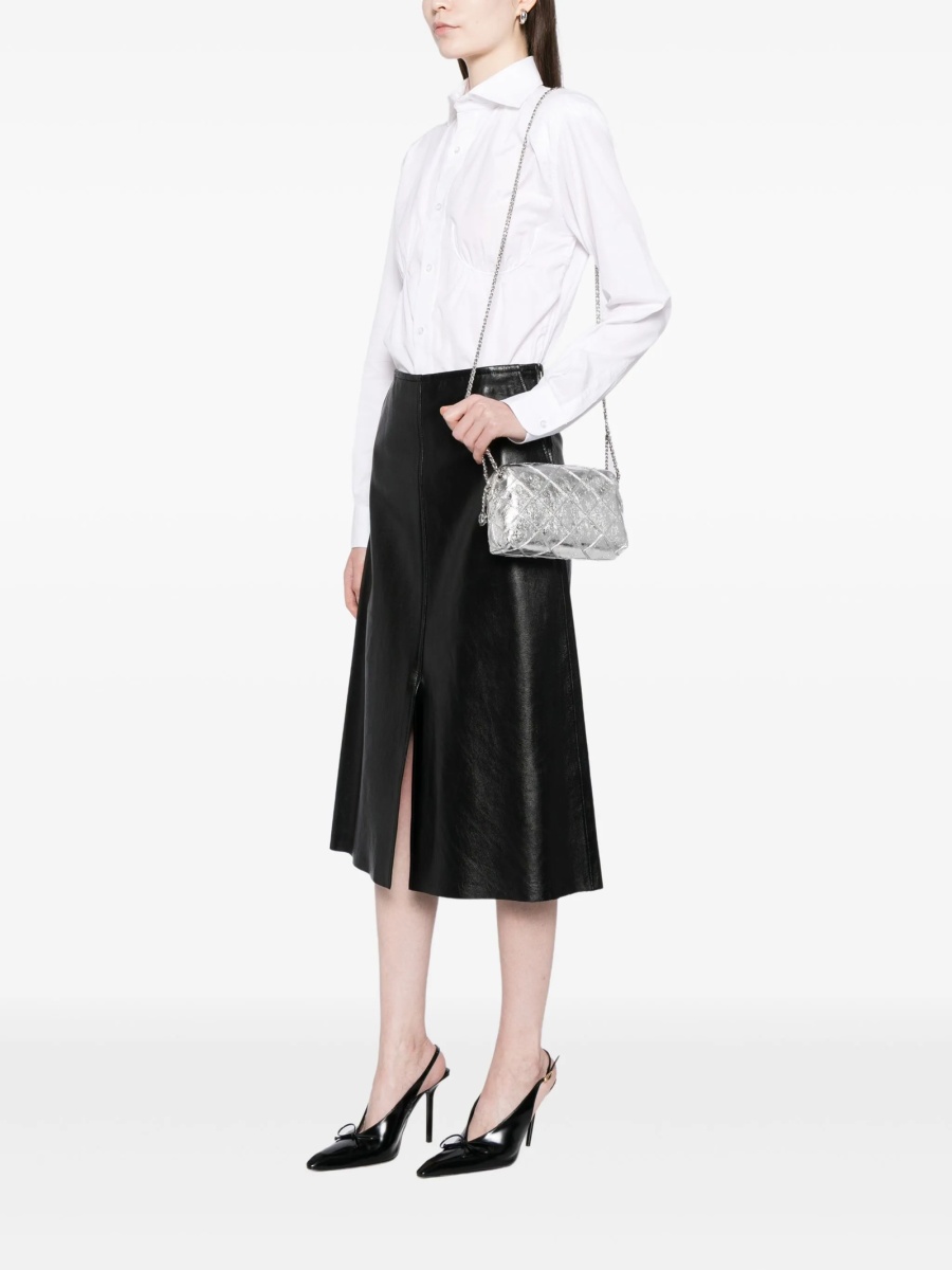 Geanta tip postas Tory Burch fleming argintie din piele - Img 2