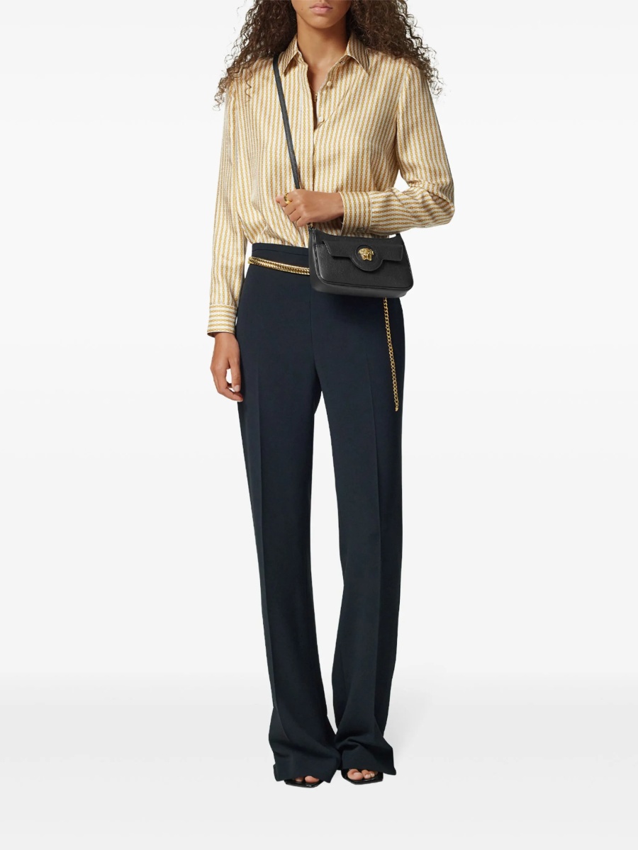 Geanta tip postas Versace La Medusa neagra din piele - Img 2