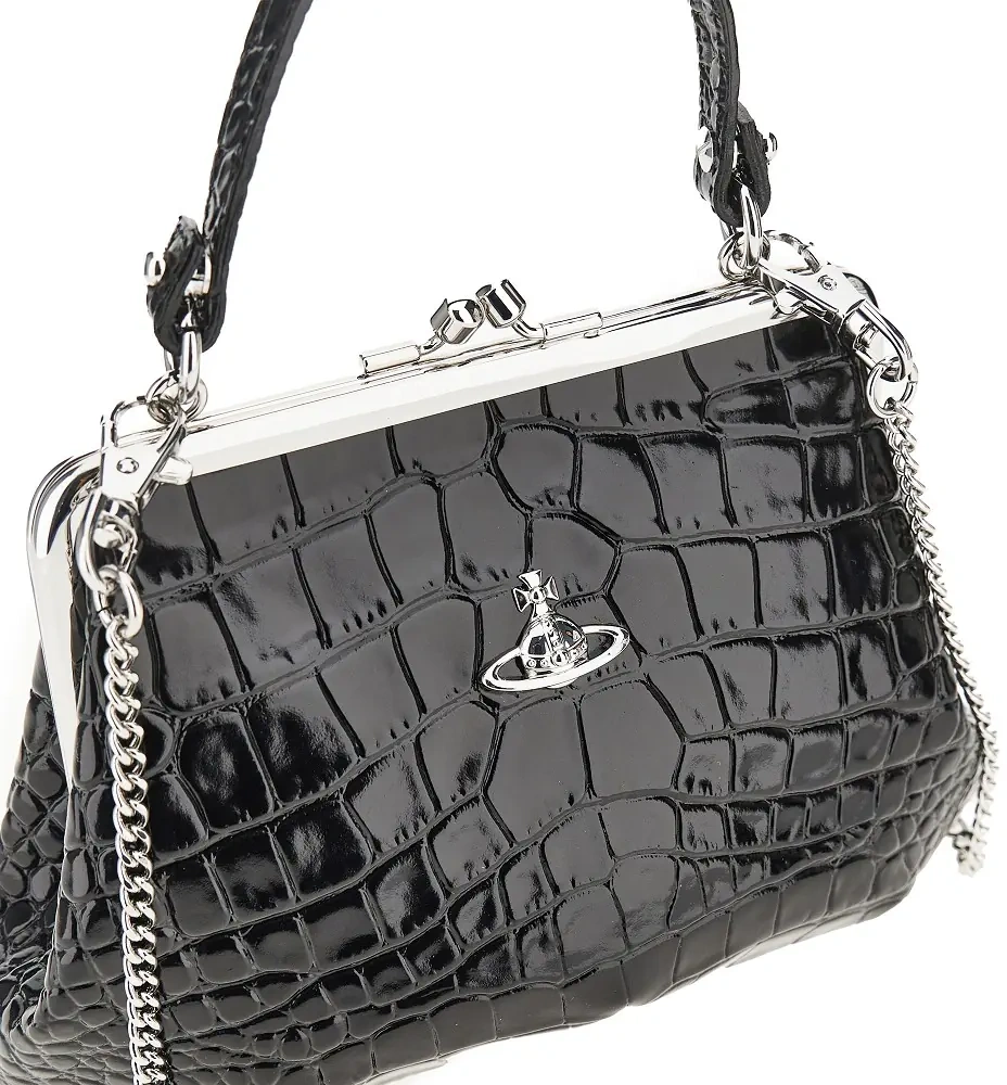 Genti Croco-print leather 'Granny Frame' mini bag - Img 4