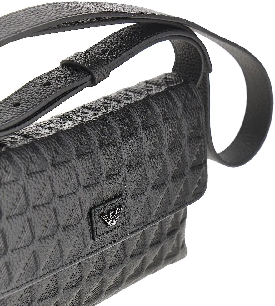 Genti Embossed leather pouch with strap - Img 4