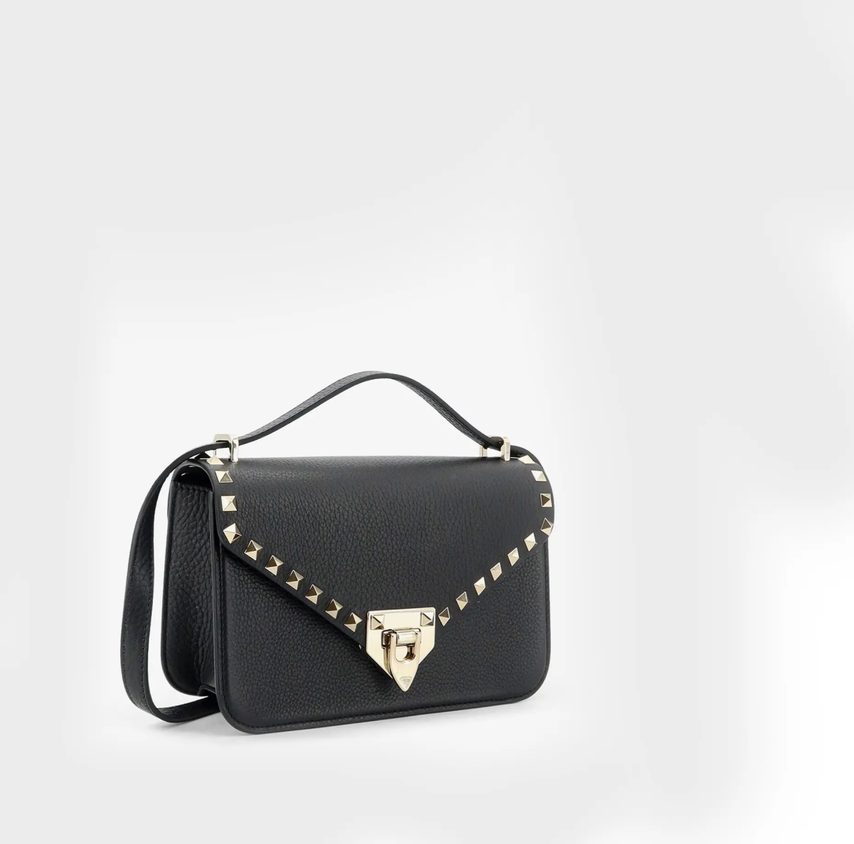 Genti Grained Calfskin Small Rockstud Crossbody Bag - Img 2