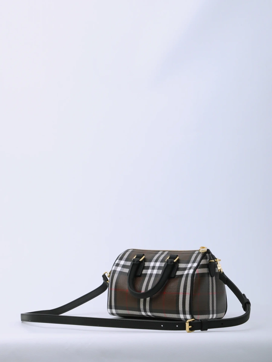 Genti Mini Check Bowling Bag - Img 2