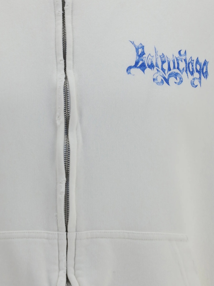 Hanorac Balenciaga alb - Img 3