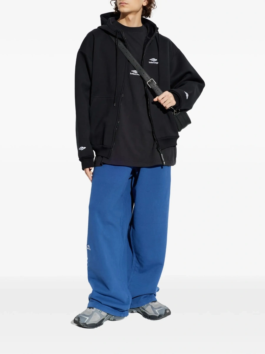Hanorac Balenciaga negru din bumbac - Img 4