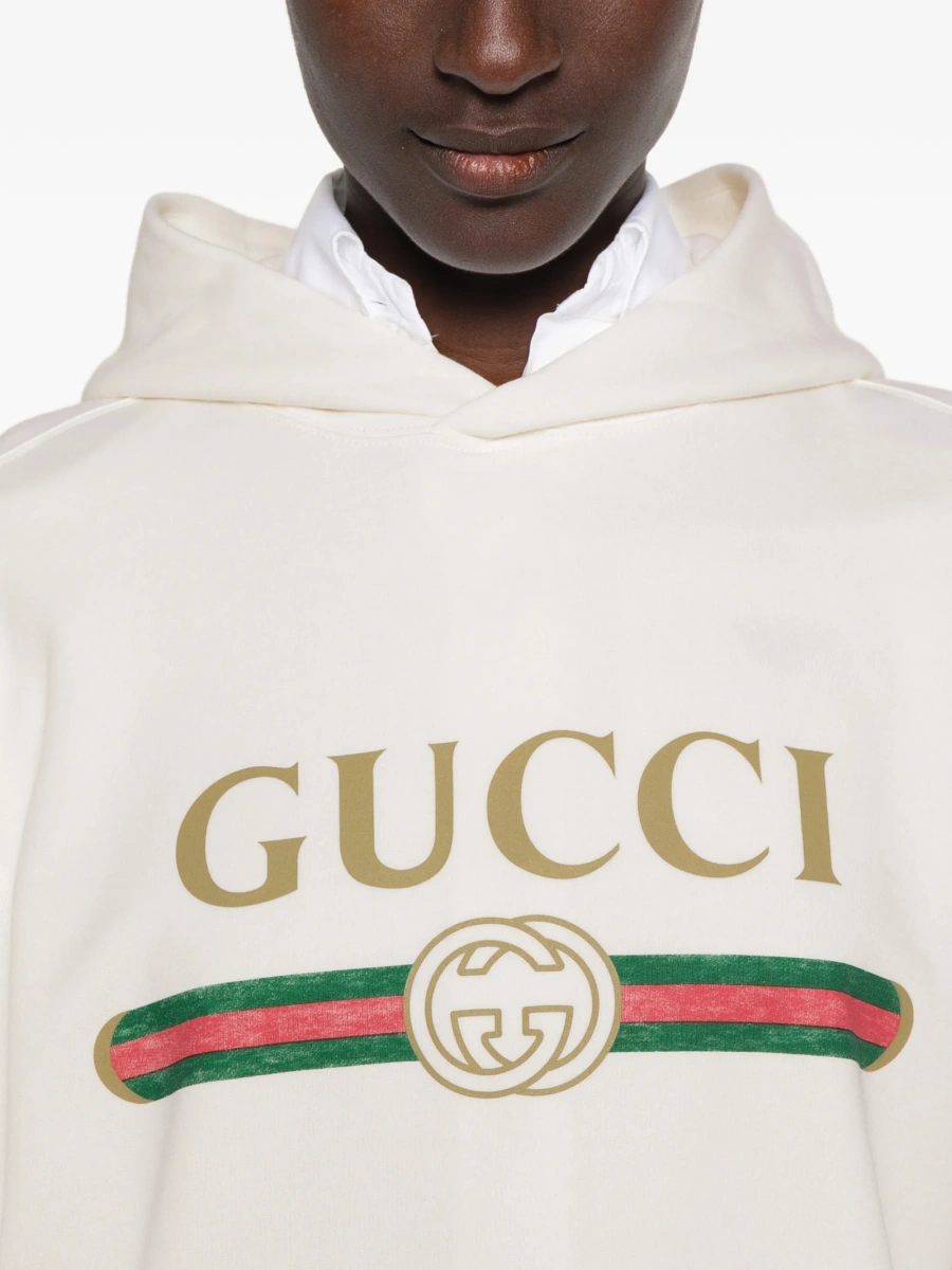 Hanorac Gucci alb din casmir si bumbac - Img 5