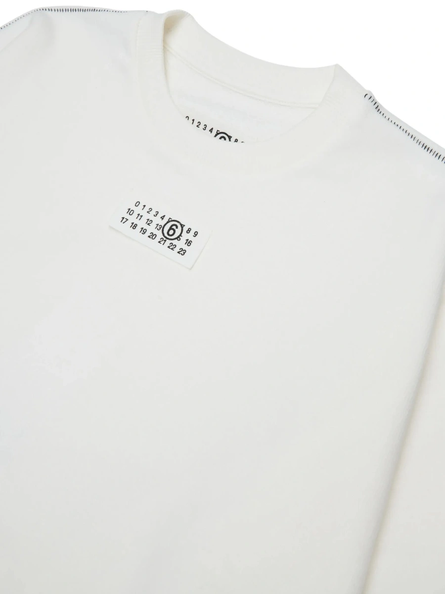 Hanorac MM6 MAISON MARGIELA KIDS alb din bumbac - Img 5
