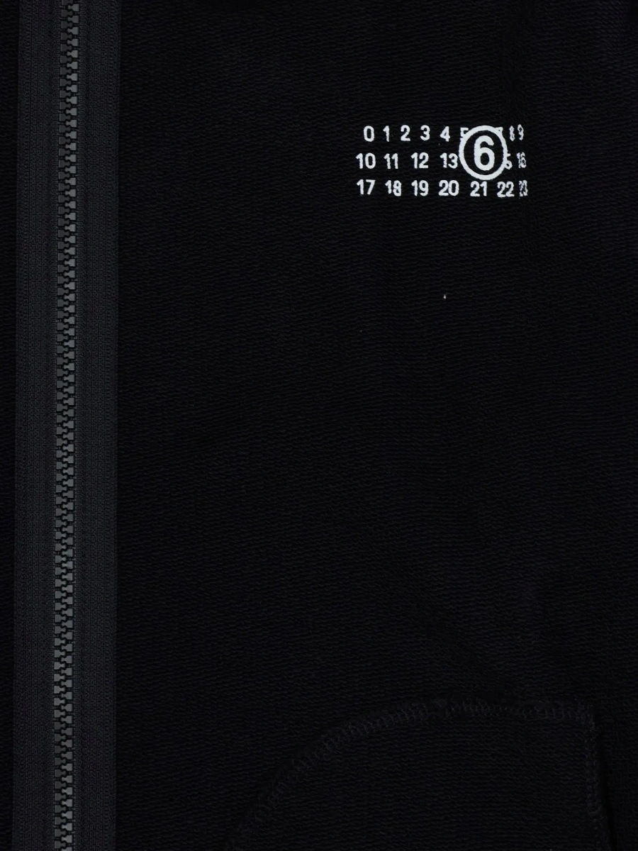 Hanorac MM6 MAISON MARGIELA KIDS negru din bumbac - Img 5