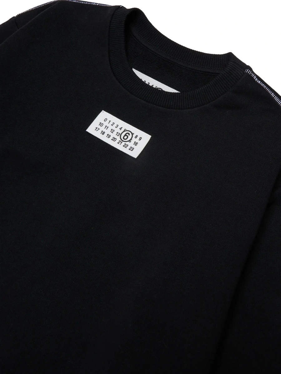 Hanorac MM6 MAISON MARGIELA KIDS negru din bumbac - Img 5