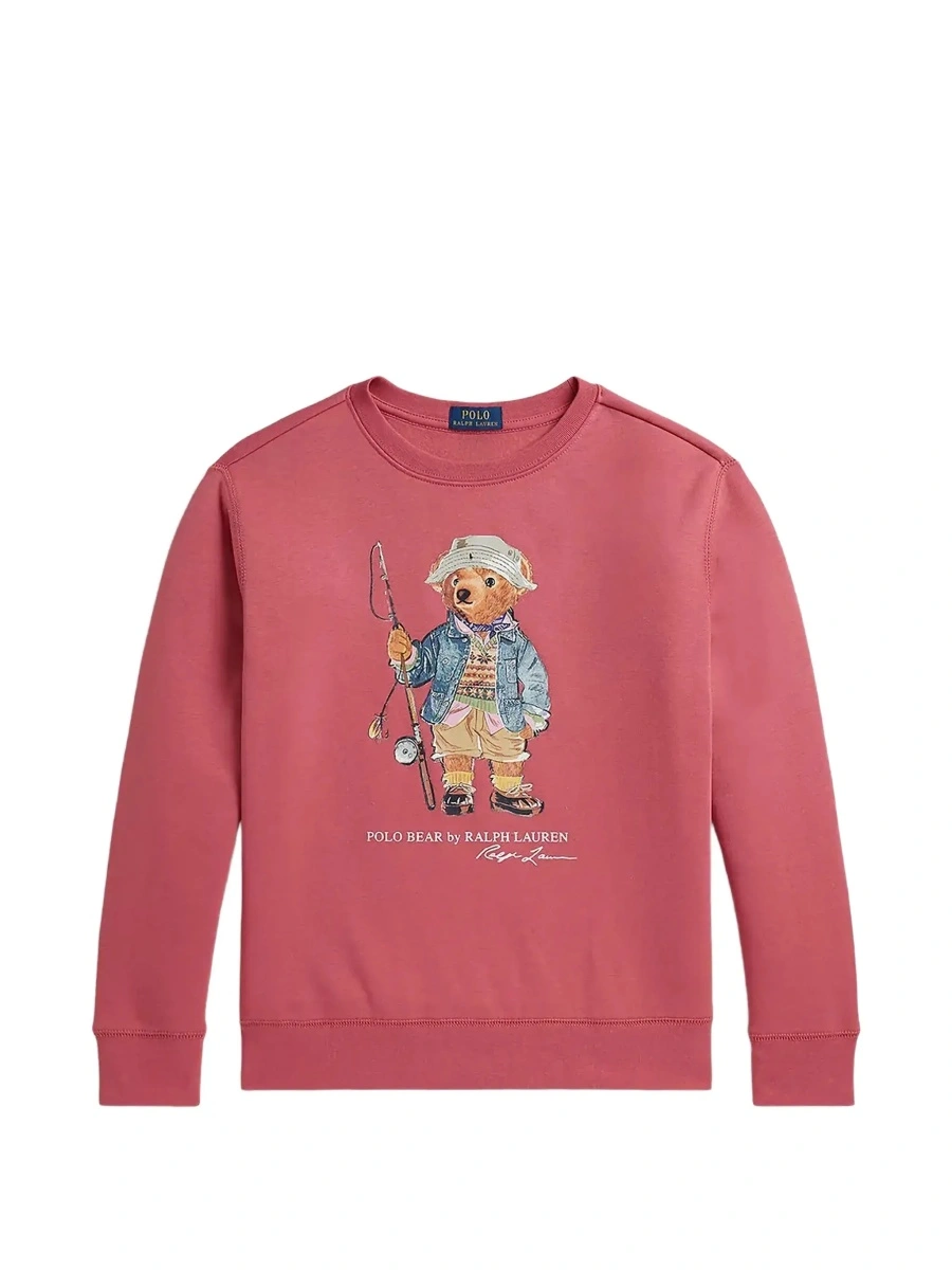 Hanorac Ralph Lauren rosu din bumbac cu logo pe piept - Img 5
