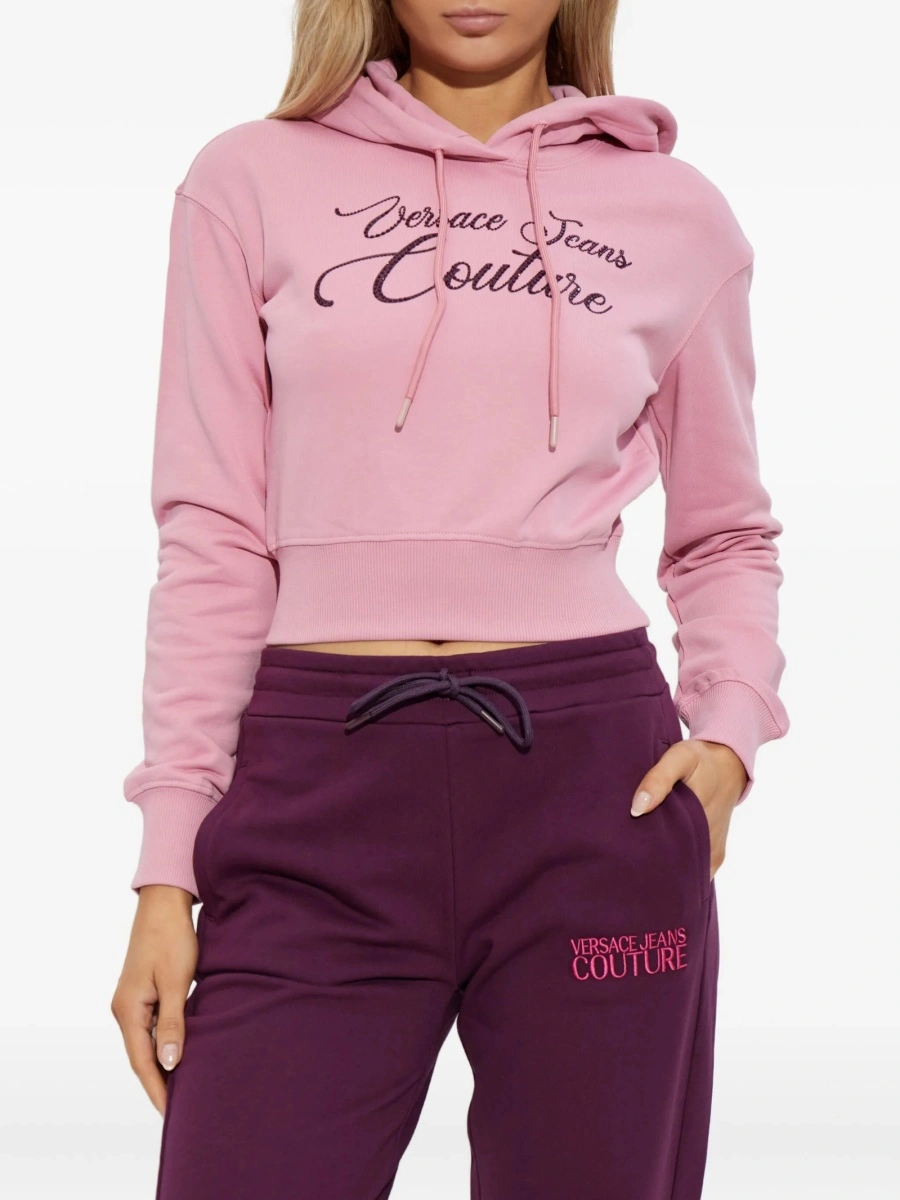 Hanorac Versace Jeans Couture roz din bumbac - Img 3