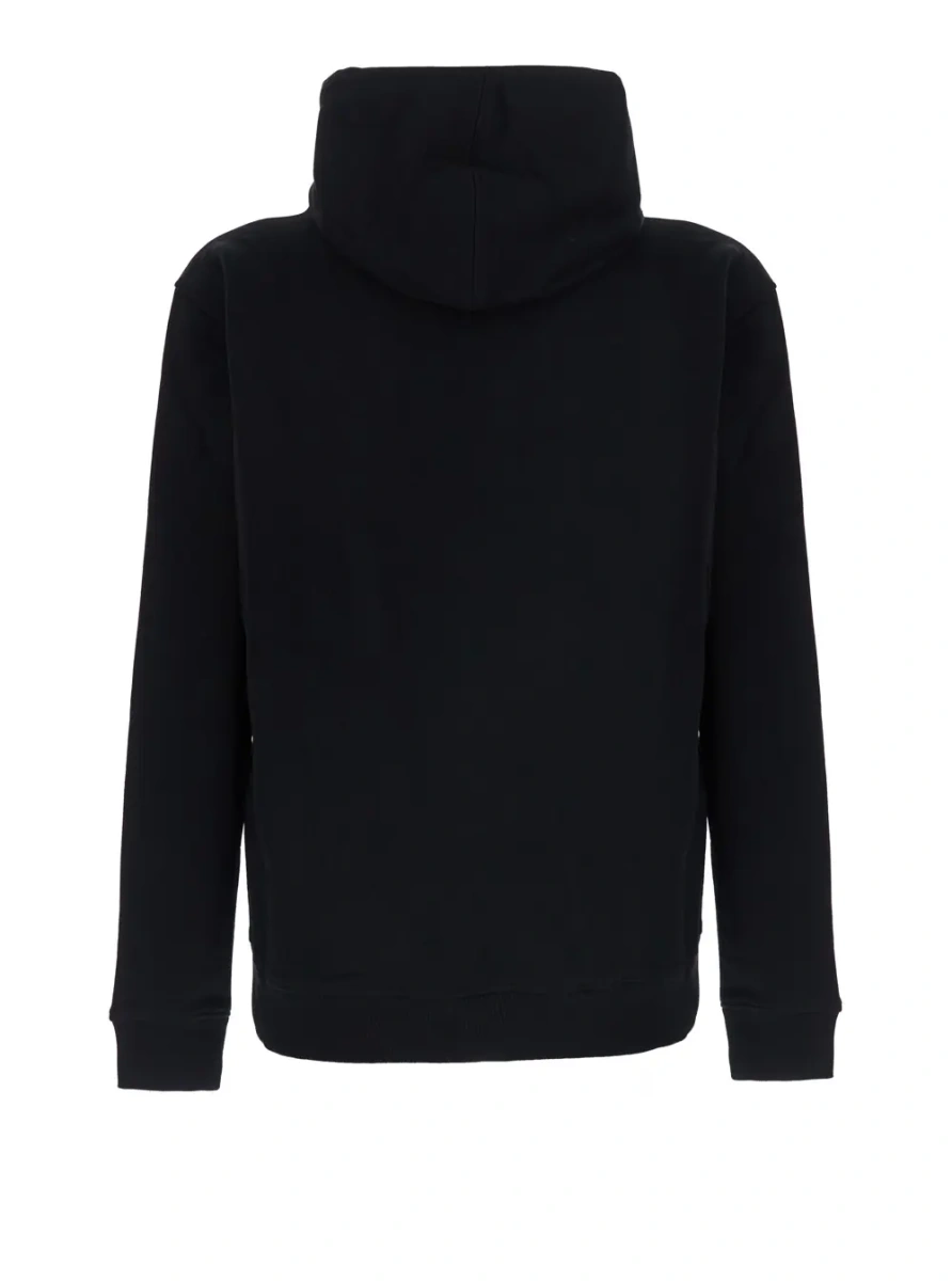 Hanorace Black zip-up sweatshirt with AMI de Coeur logo in red, made of cotton, unisex - Img 2
