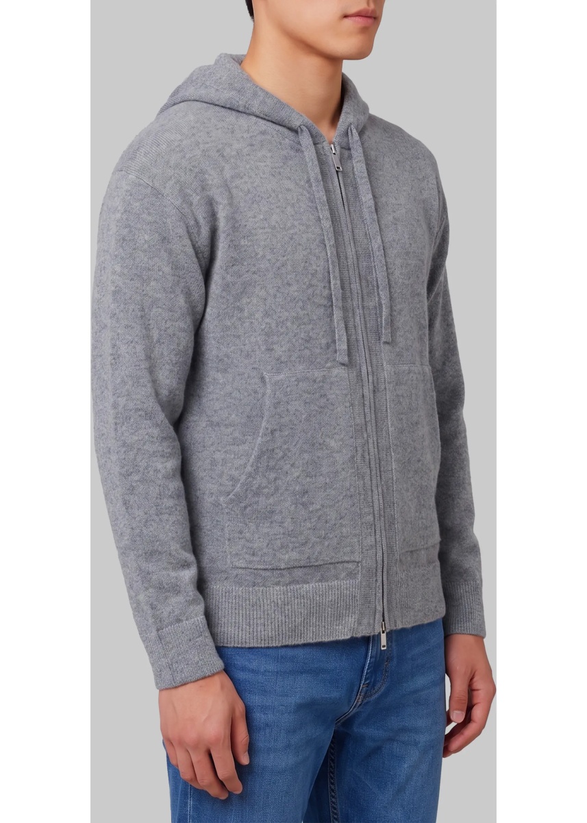 Hanorace Merino Wool Zip Sweatshirt In - Img 2
