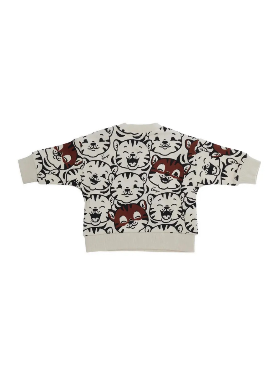 Hanorace White Crewneck sweatshirt with all-over print in cotton baby - Img 2
