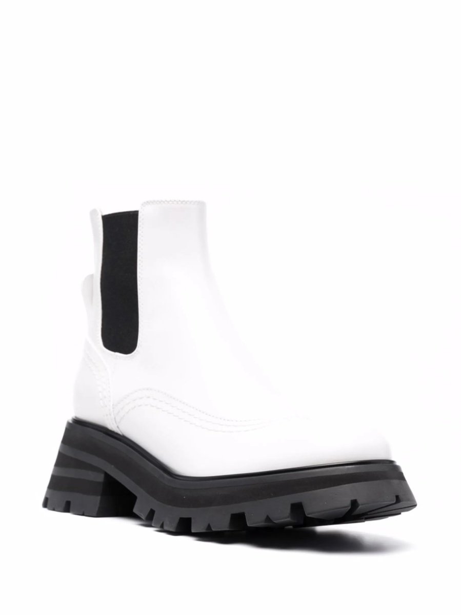 Incaltaminte Alexander McQueen alba din piele - Img 2
