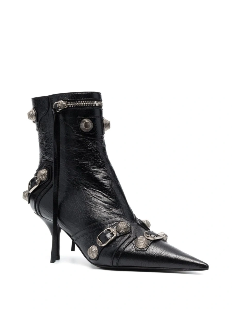 Incaltaminte Balenciaga Cagole neagra din piele - Img 2
