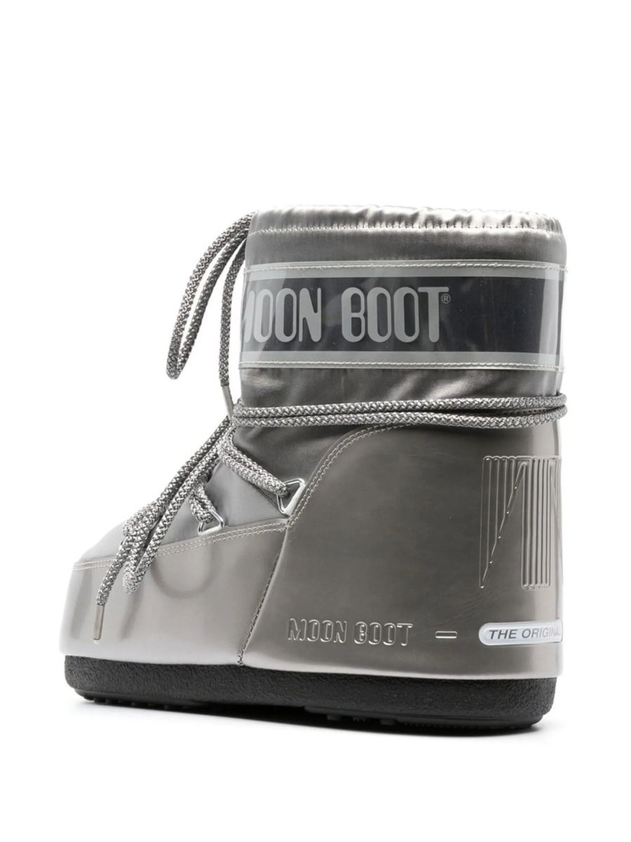Incaltaminte Moon Boot argintie din material textil - Img 3