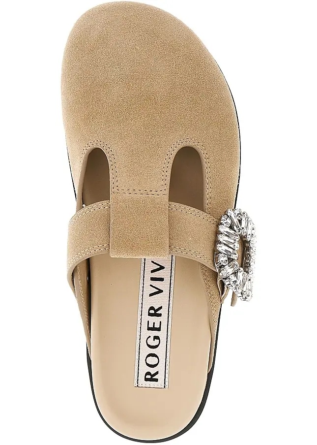 Incaltaminte 'Slidy Viv'' suede leather mules - Img 4