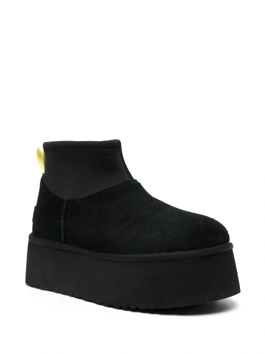 Incaltaminte UGG neagra din piele intoarsa si material textil - Img 2