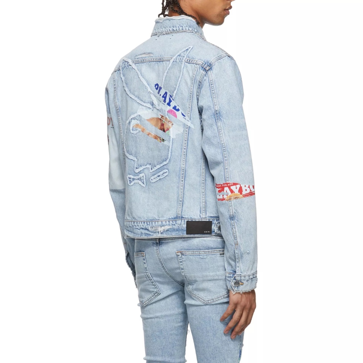 Jacheta Amiri Playboy Magazine Trucker Denim Jacket - Img 3