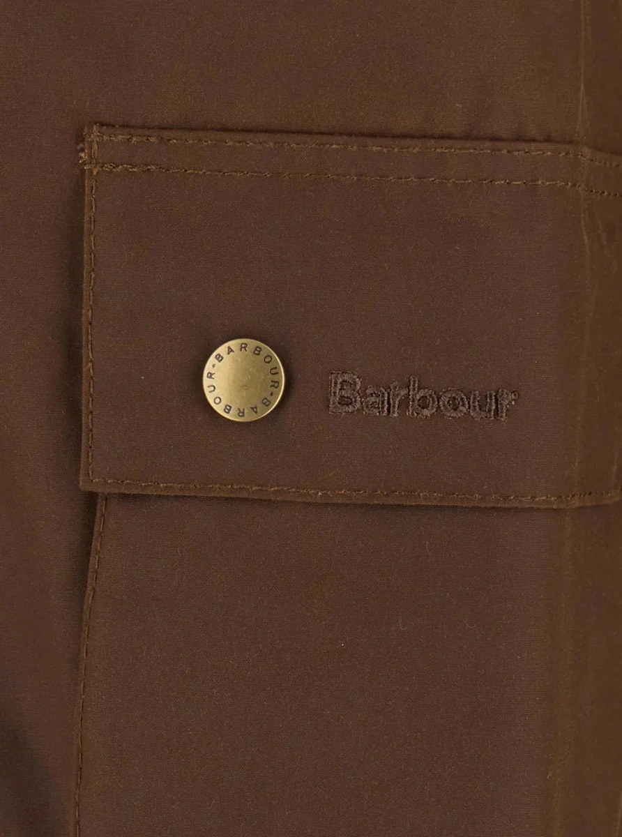 Jacheta 'Ashby' brown Jacket with classic collar and side pockets in waxed cotton for men - Img 3