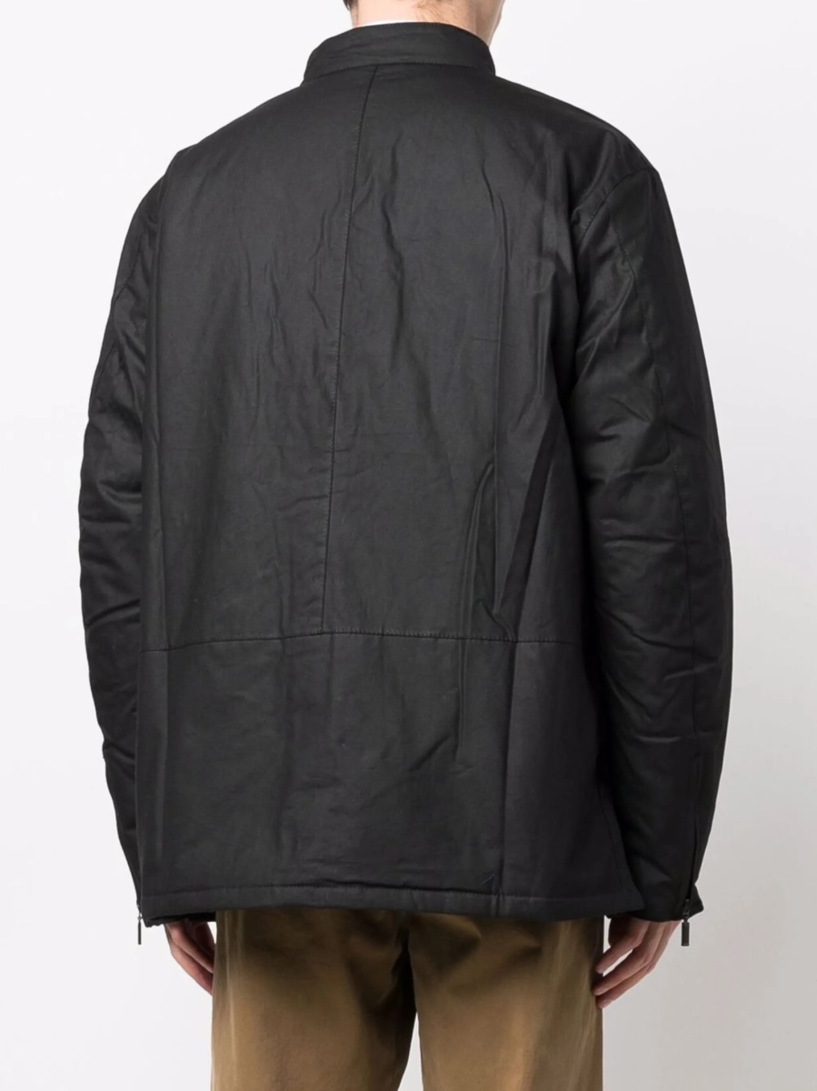 Jacheta Barbour neagra din lana si bumbac - Img 4