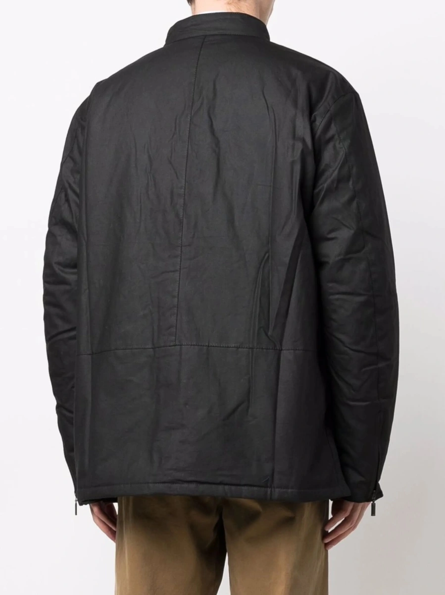 Jacheta Barbour neagra din lana si bumbac - Img 4