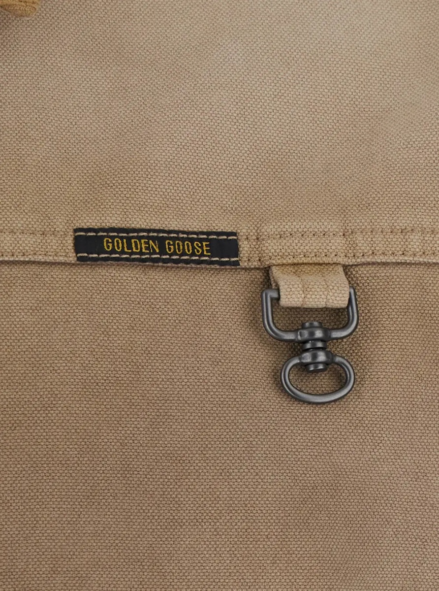 Jacheta beige Workwear jacket with reversible design and lived-in effect in cotton for men - Img 3