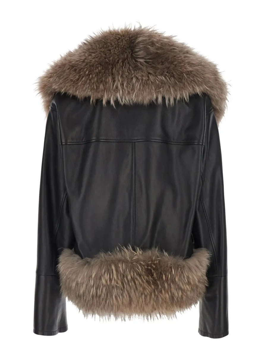 Jacheta BLANCHA neagra din piele - Img 2