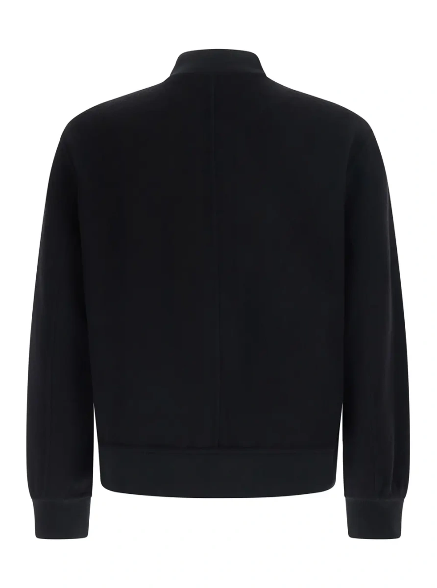 Jacheta BOMBER DOUBLE WOOL with collar and long sleeves in Black Wool Men - Img 2