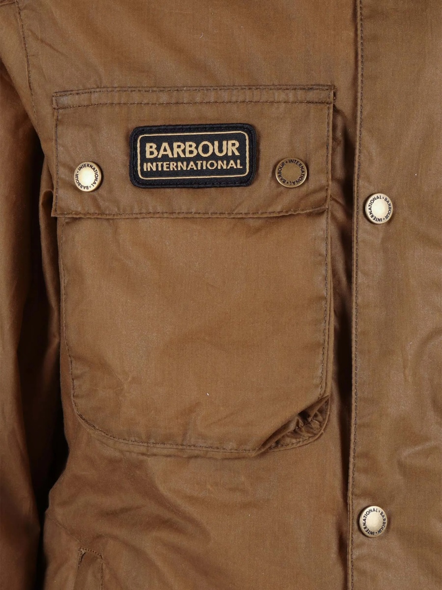 Jacheta camasa Barbour maro din bumbac - Img 3