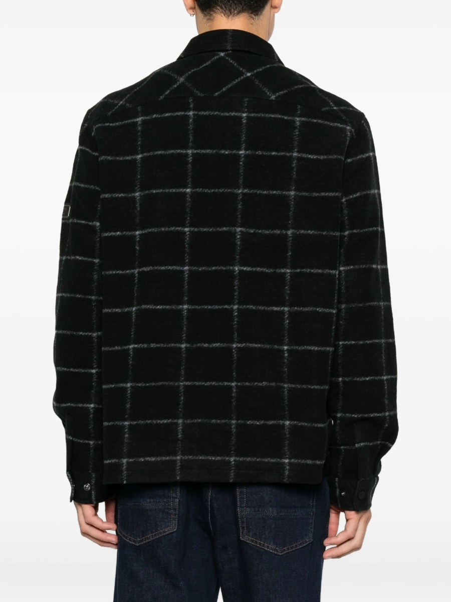 Jacheta camasa Barbour neagra din polyester si acrilic - Img 4